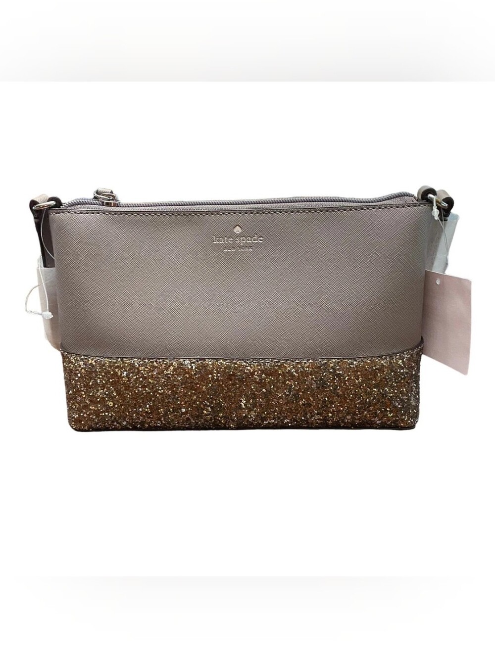 Kate Spade Grey & Glitter Greta Court Ramey Crossbody NWOT